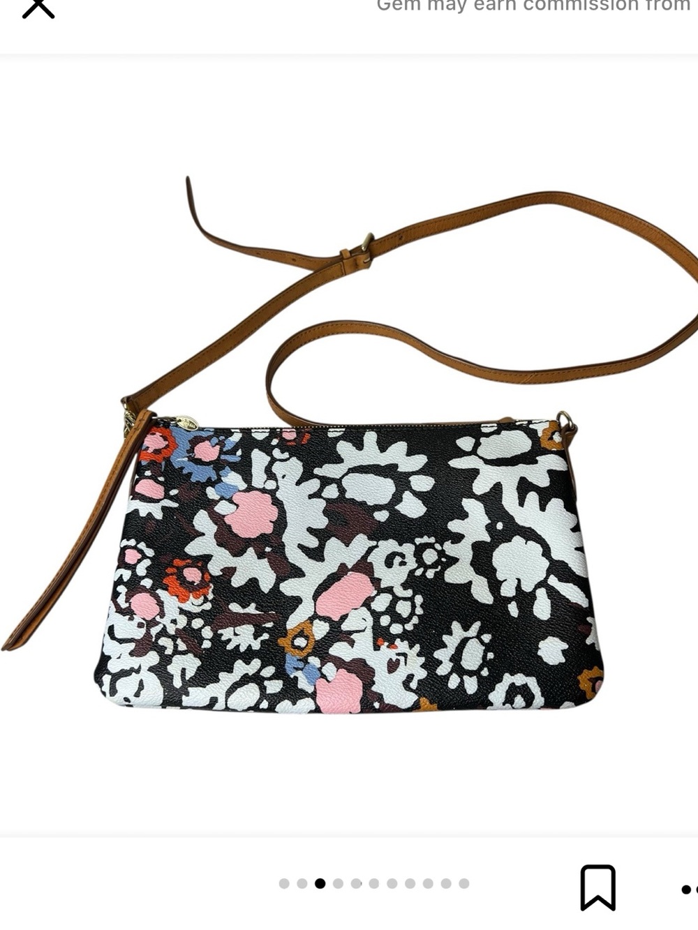 Fossil Sydney Print Top Zip Floral Crossbody Purse